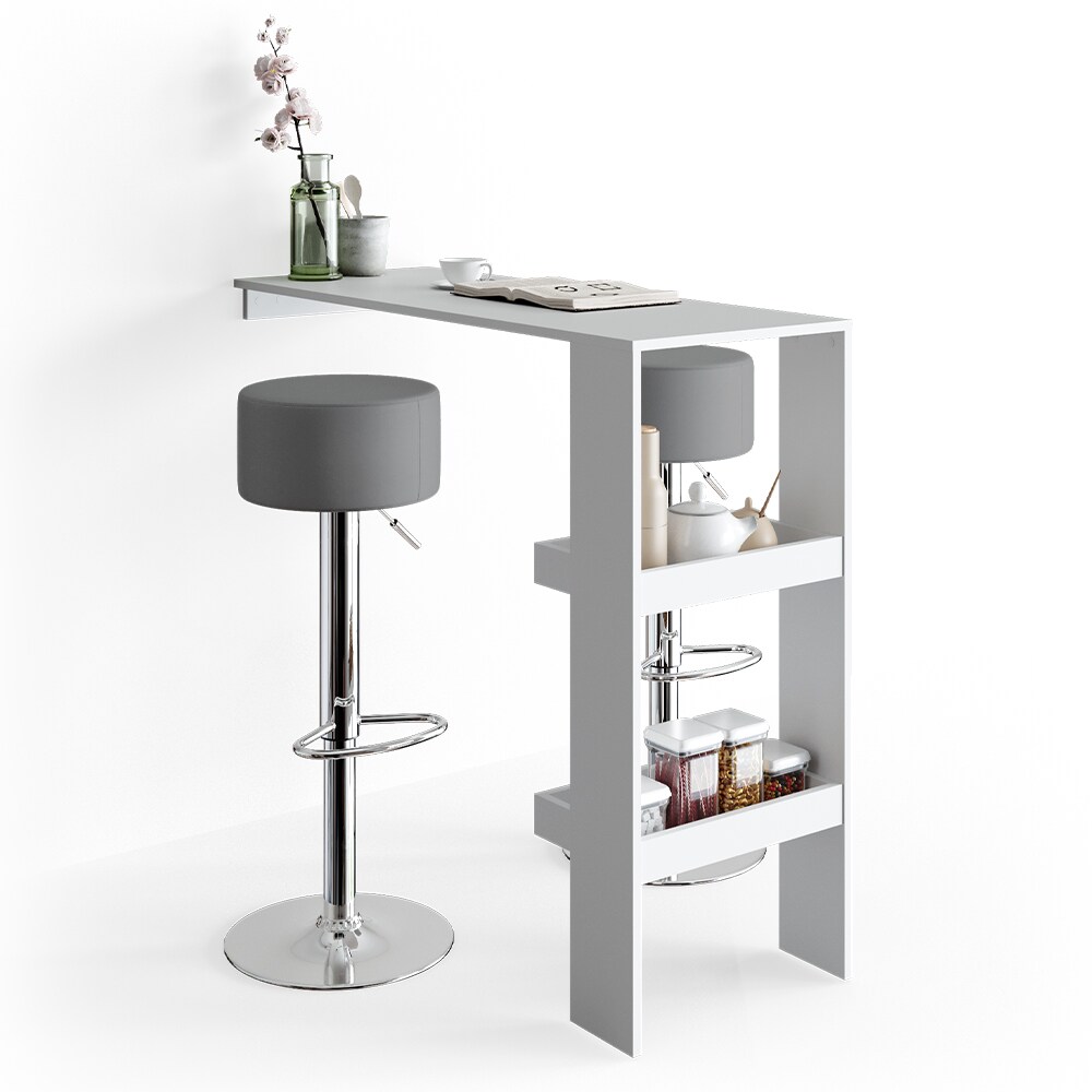 Vicco Design Barhocker 2er Set Grau Schminkhocker höhenverstellbar Drehstuhl