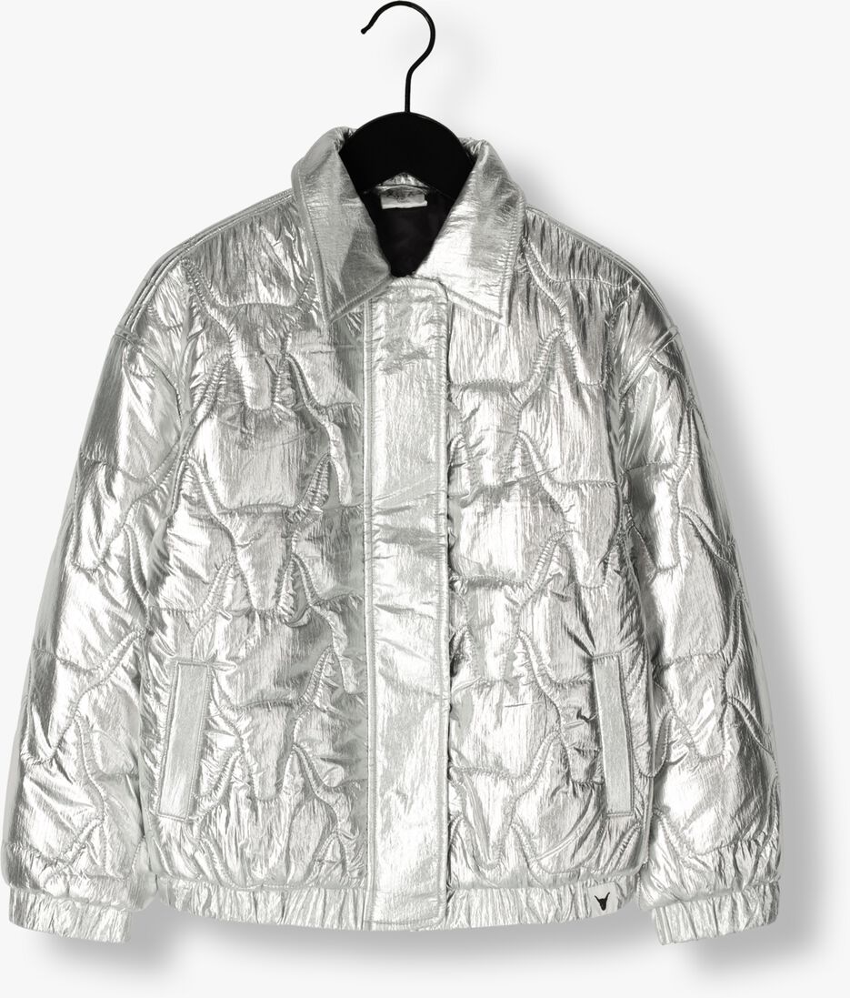 ALIX MINI zilveren alix mini gewatteerde jas woven silver nylon coat