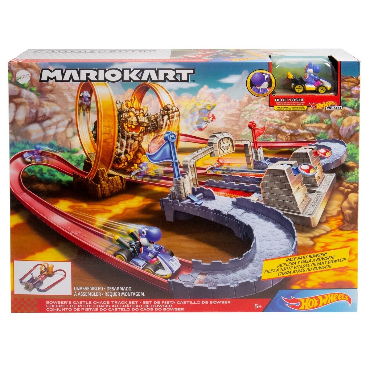 Coffret piste Hot Wheels chaos au château de Bowser