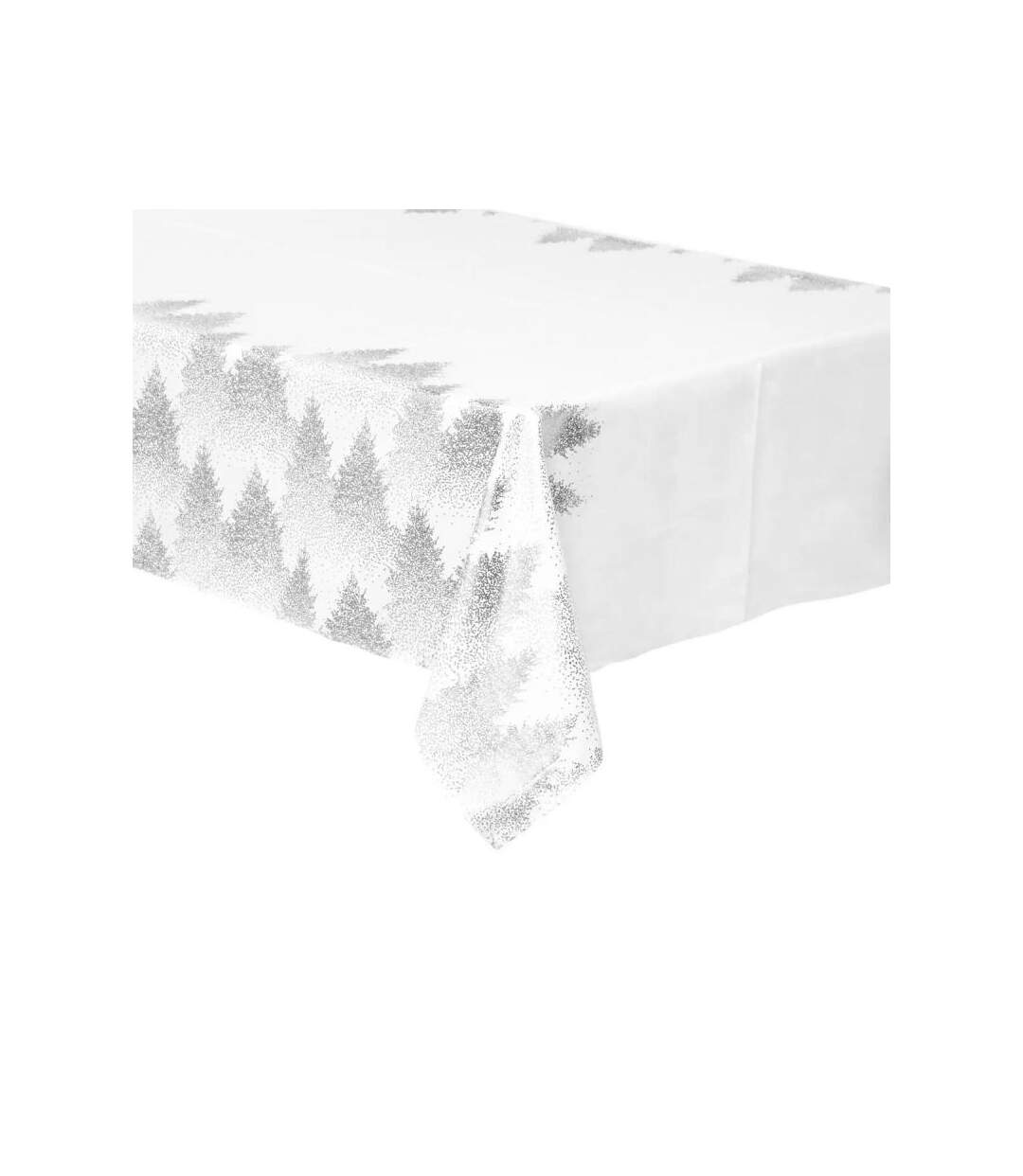 Nappe Imprimée Sapin Colorama 140x240cm Blanc & Argent