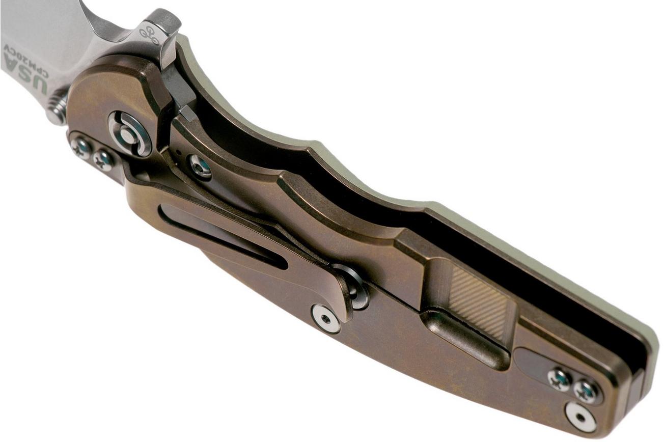 Rick Hinderer Jurassic Spearpoint 20CV Stonewash Bronze Translucent Green G10 zakmes