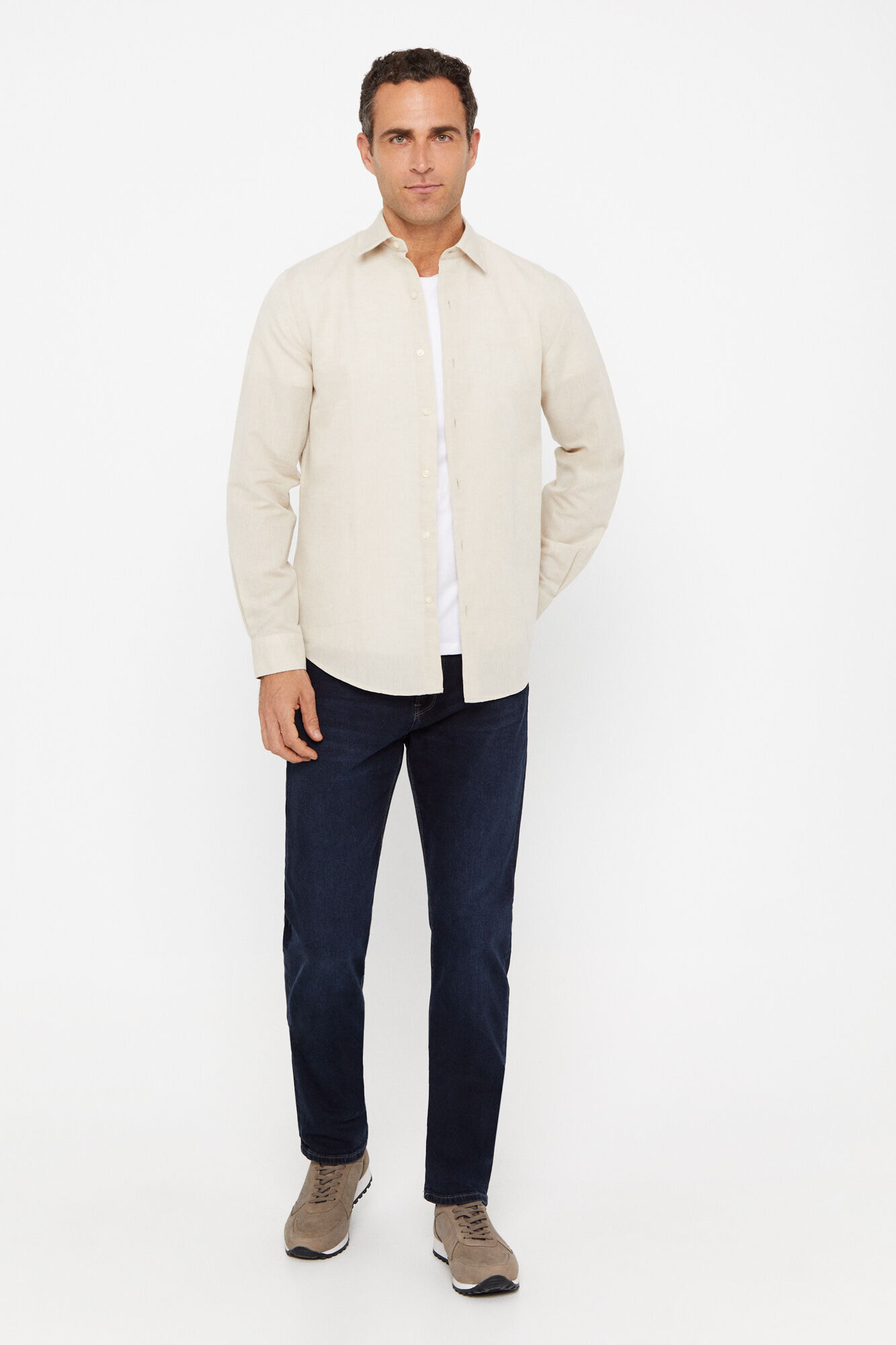 Calça jeans de corte regular - Azul