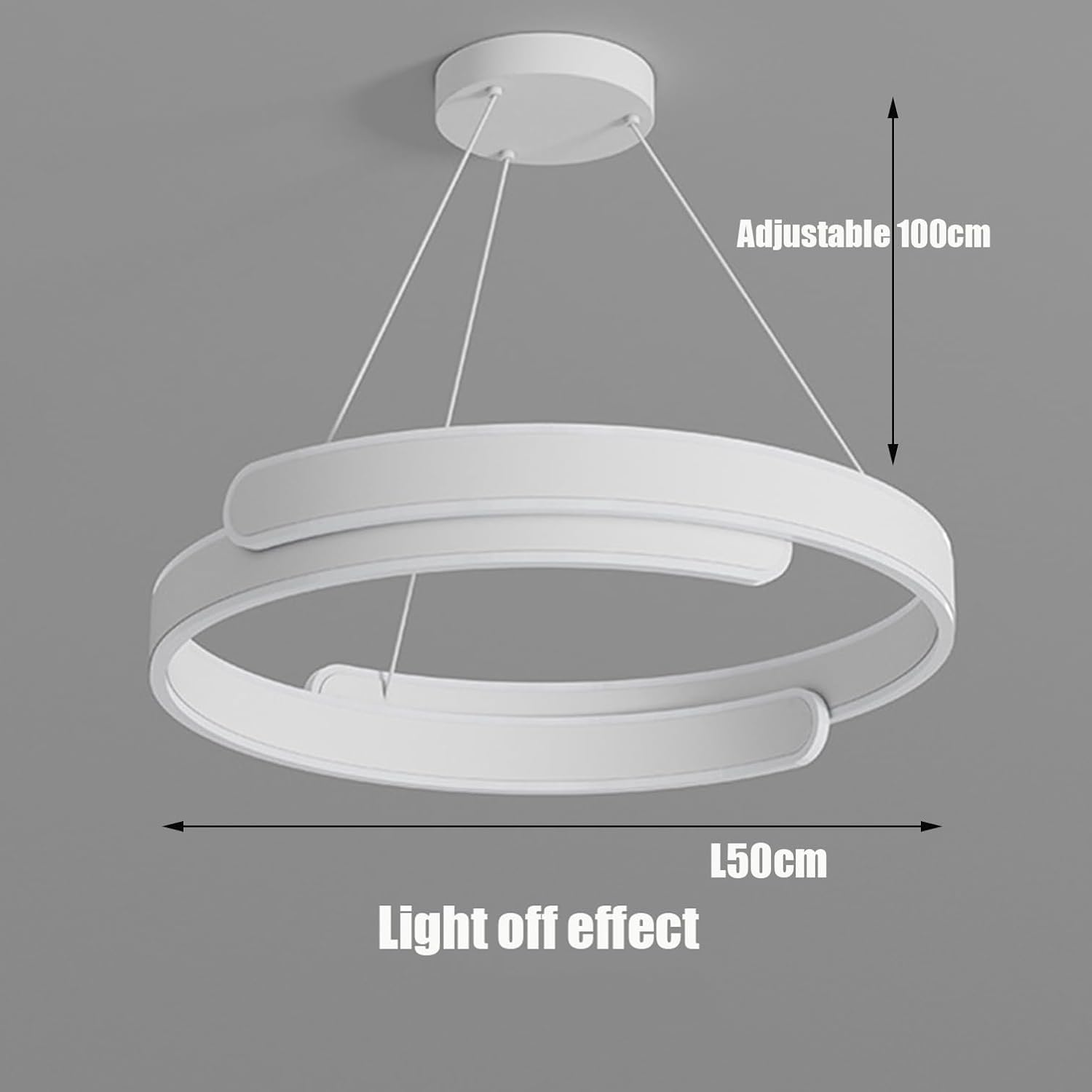 Ring Pendelleuchte Esstisch, Küchenlampe Hängend Dimmbar mit Fernbedienung, LED Hängeleuchte Höhenverstellbarer, Moderne Hängelampe Led Esszimmerlampe für Esszimmer Wohnzimmer Bürolampe (Weiß)