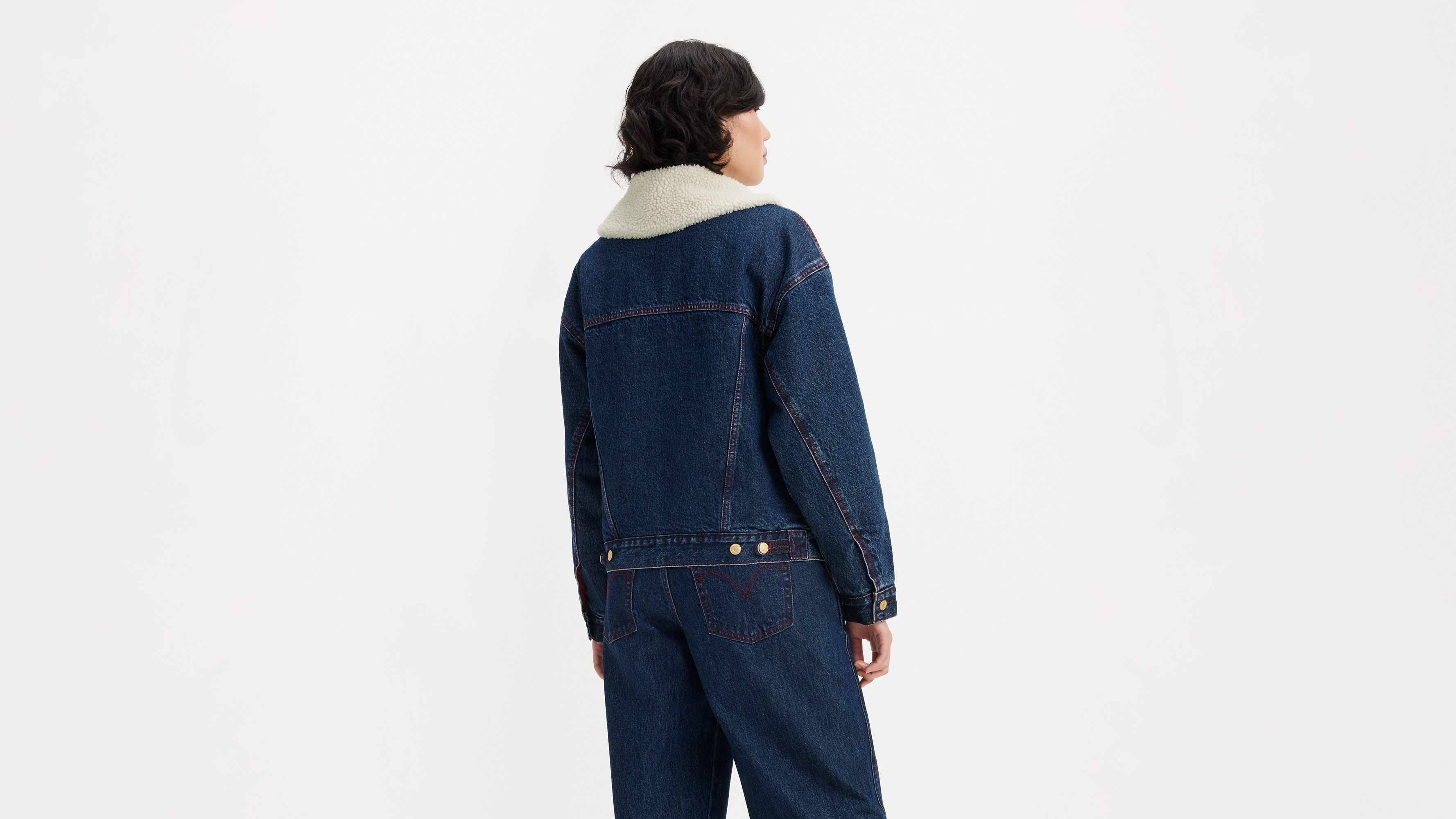 Veste Sherpa Trucker ’90 Levi's® Lunar New Year - Cny Work Sherpa Rinse - Bleu