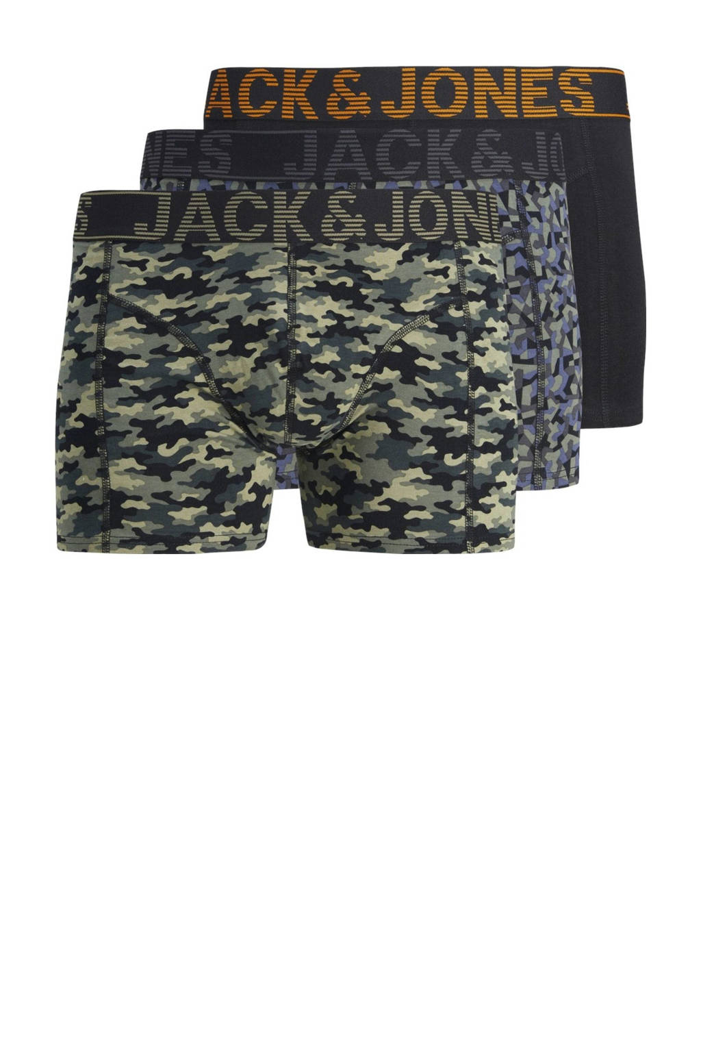 boxershort JACDANNY - set van 3 zwart/groen