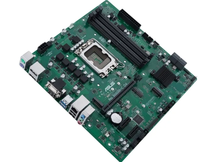 ASUS PRO B660M-C D4-CSM - Bundkort - micro ATX - LGA1700 sokkel - B660 Chipset - USB 3.2 Gen 1, USB-C Gen1 - Gigabit LAN - onboard grafik (CPU påkrævet) - HD Audio (8-kanaler)