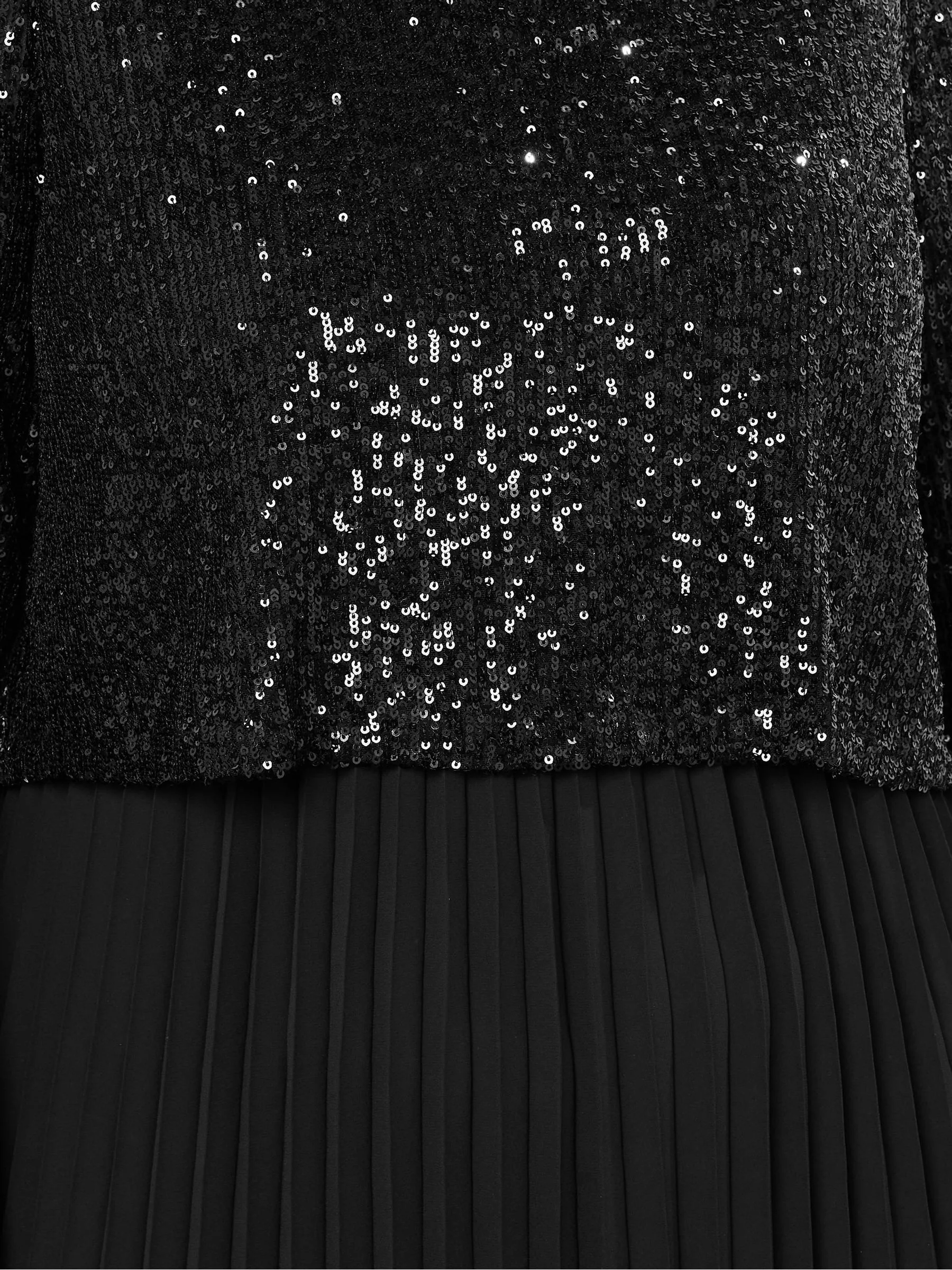 Evans Sequin Overlay Black Dress
