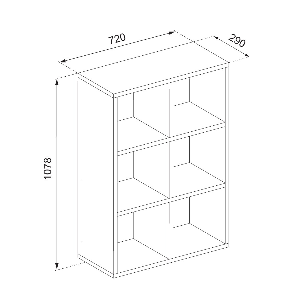 Vicco Raumteiler Bücherregal Standregal Aktenregal Regal 6 Sonoma