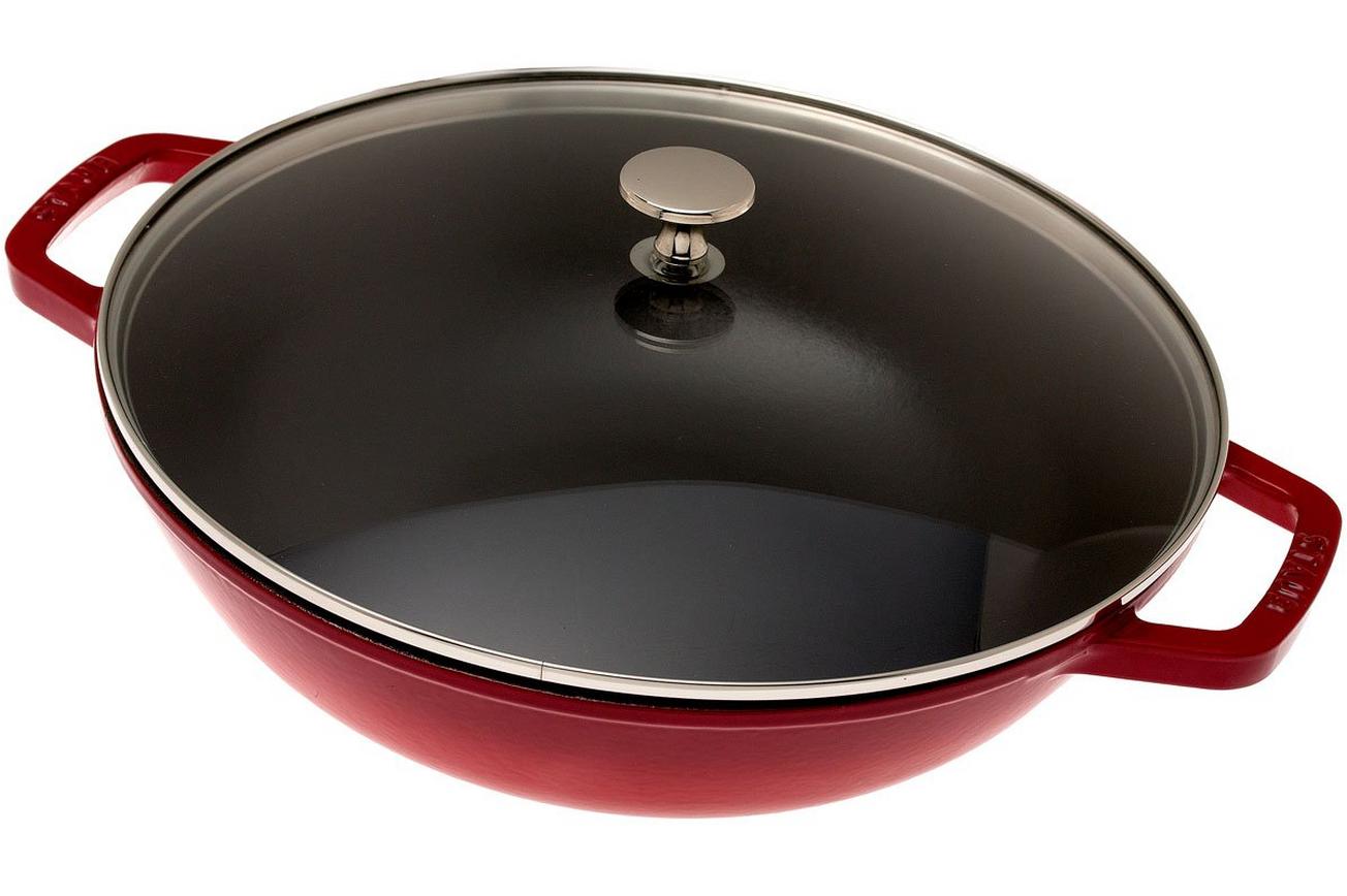 Staub kleine wokpan 30 cm, 4,4L, rood