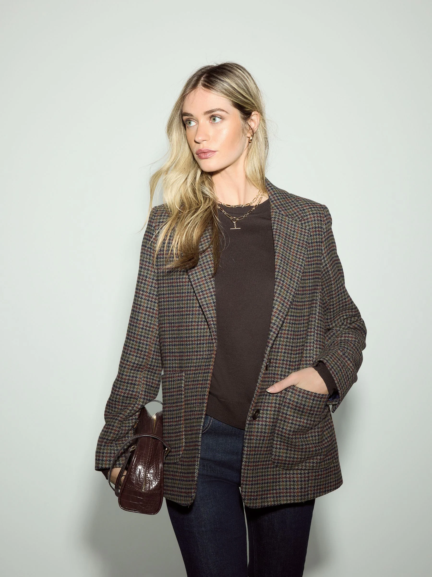 Multi - Geruite Heritage Brushed Blazer