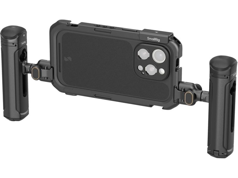 Smallrig Mobile Dual Handheld Kit für iPhone 16 Pro Für professionelle Videoaufnahmen, Live-Streaming und Filmaufnahmen auf Mobilgeräten