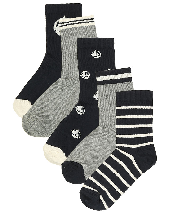 Socken MARITIM 5er-Pack in navy/weiß