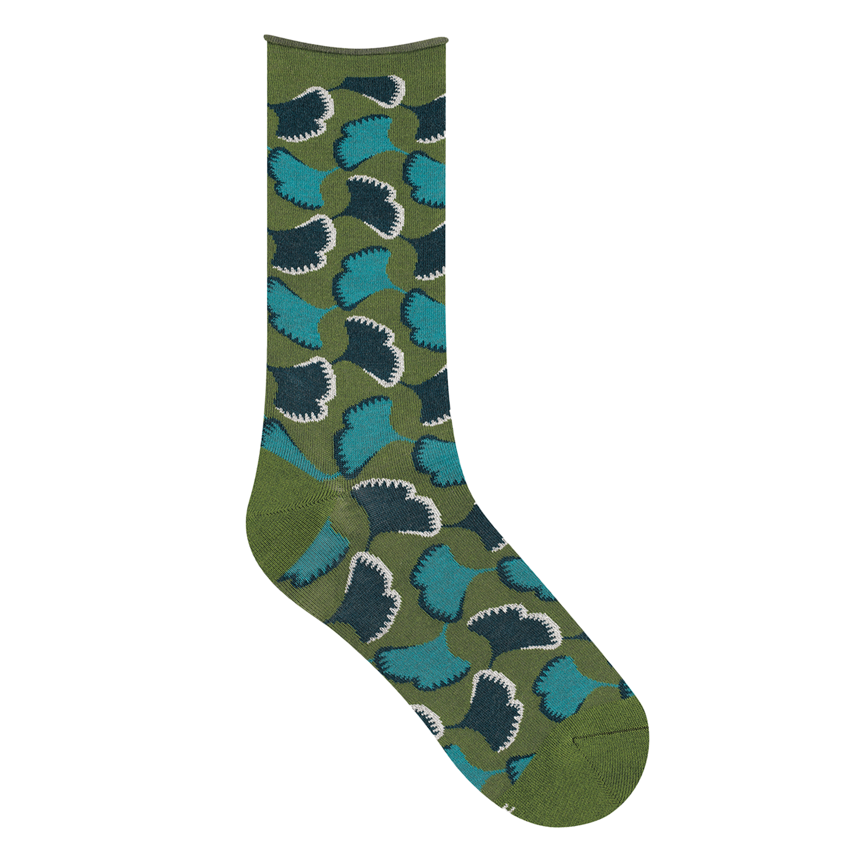 GINKGO - Chaussettes imprimées en coton mélnagé | Vert