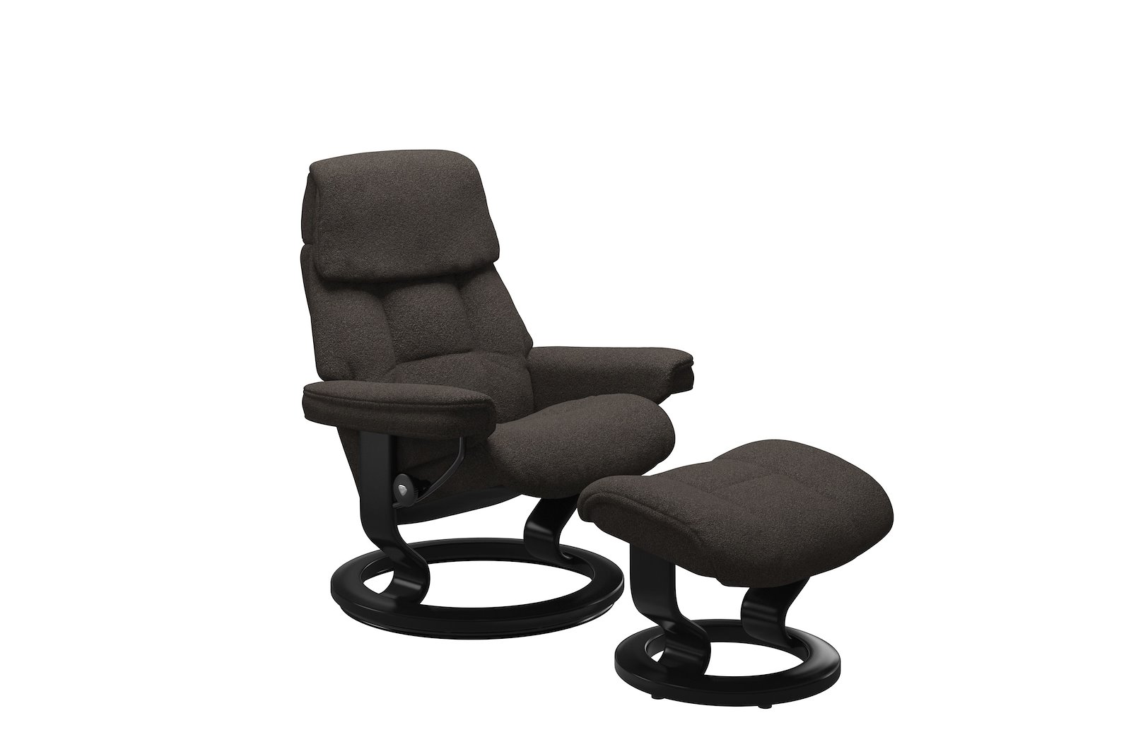 Ruby lenestol med krakk Tekstil Orchid Brown - Classic - Sort