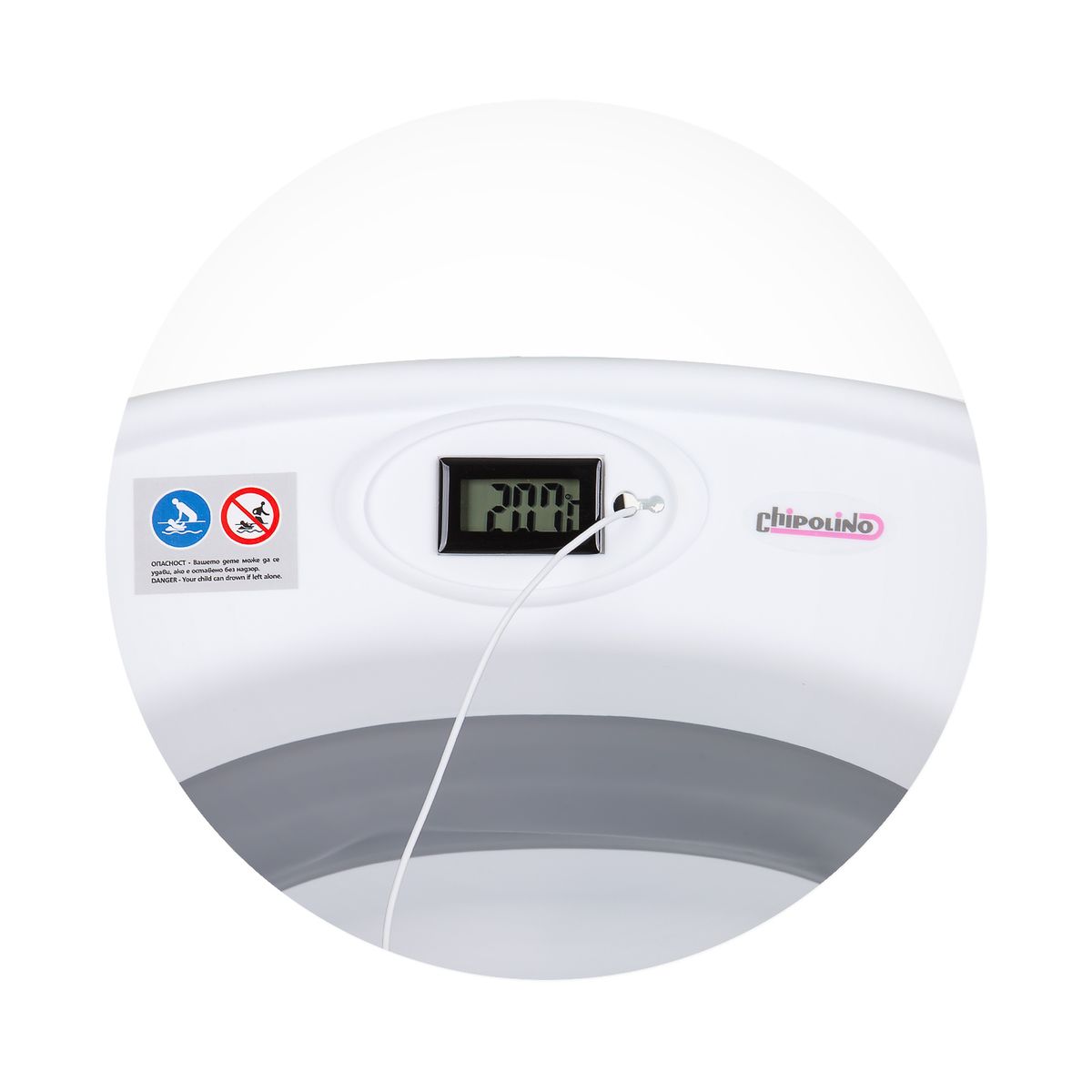 Chipolino Babybadewanne-Set Bali faltbar 83 cm Eimer, integriertes Thermometer grau