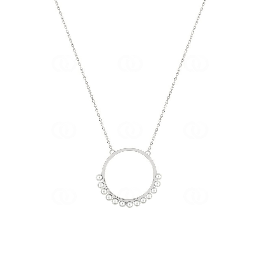 Collier 750/18 K Weissgold mit Süsswasserzuchtperlen Ø 2.5mm