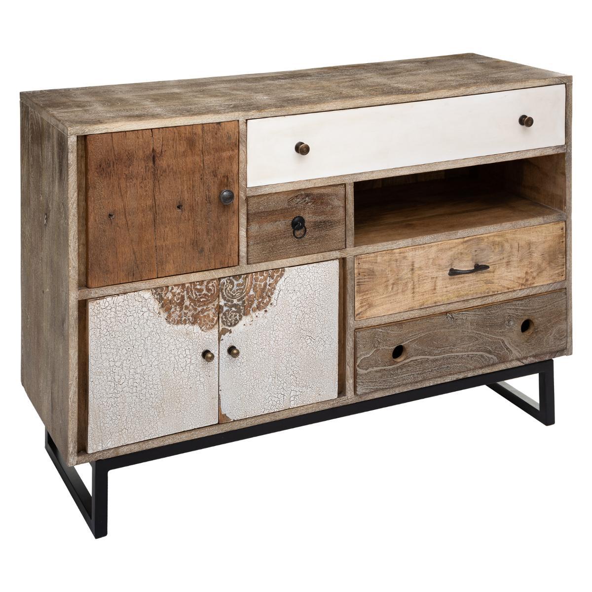 BUFFET 3 PORTES 4 TIROIRS KOVAL BLANC