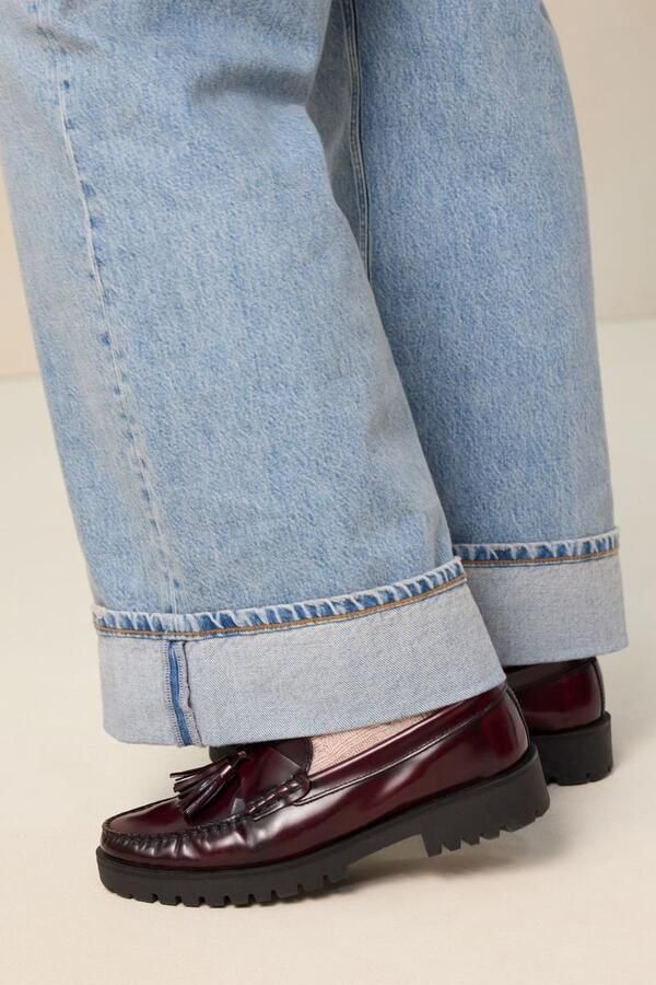 Sissy- Donkerrode leren chunky loafer