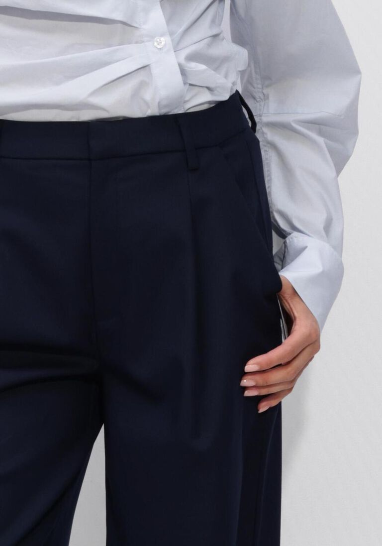 donkerblauwe gestuz wijde broek gzpaula mw pants