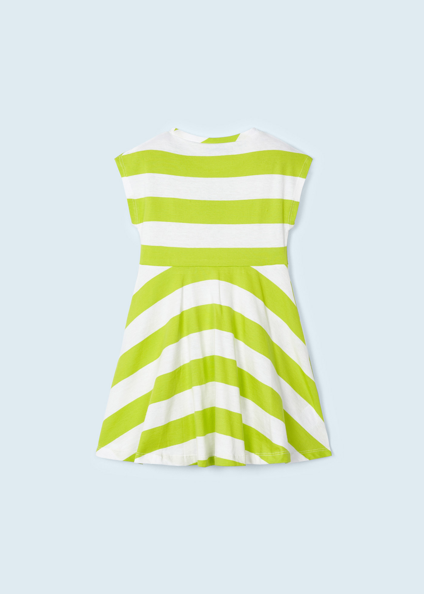 Vestido de algodão com estampa listrada para meninas
