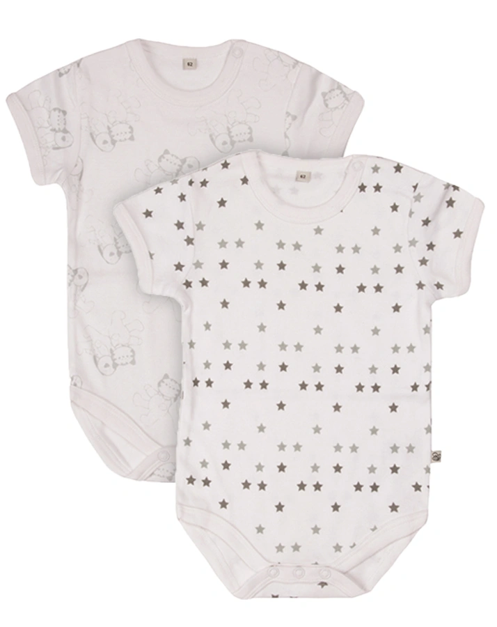 Kurzarmbody ANIMAL LIFE 4er-Pack in offwhite