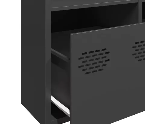 Buffet haut noir 68x39x103,5 cm acier