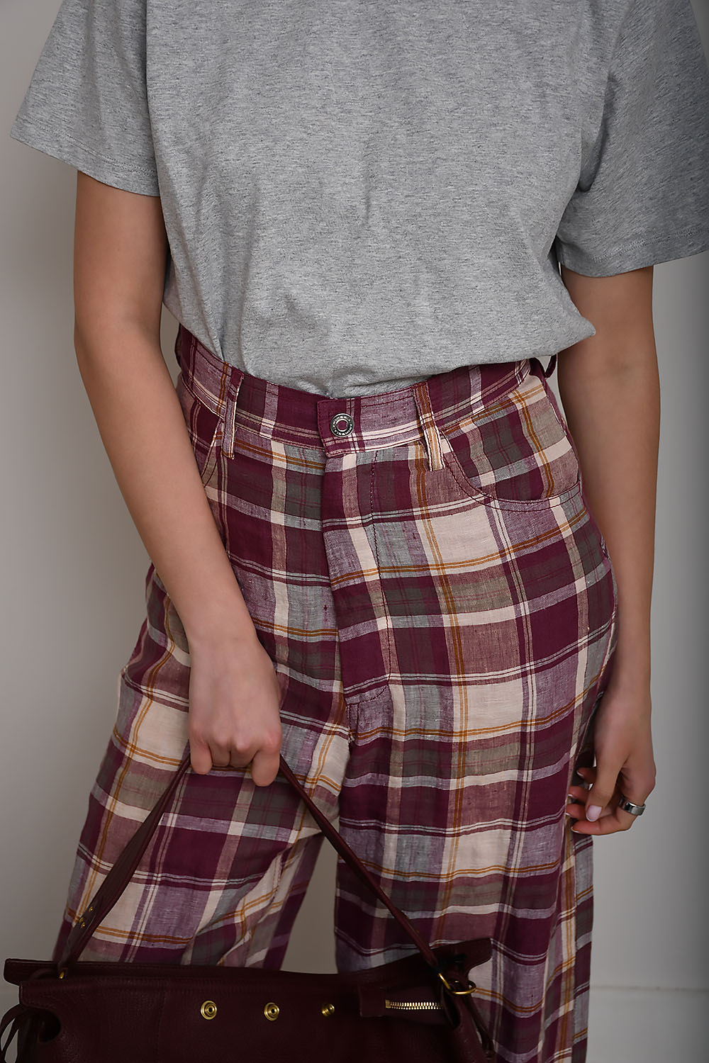 Courtney checked linen pants