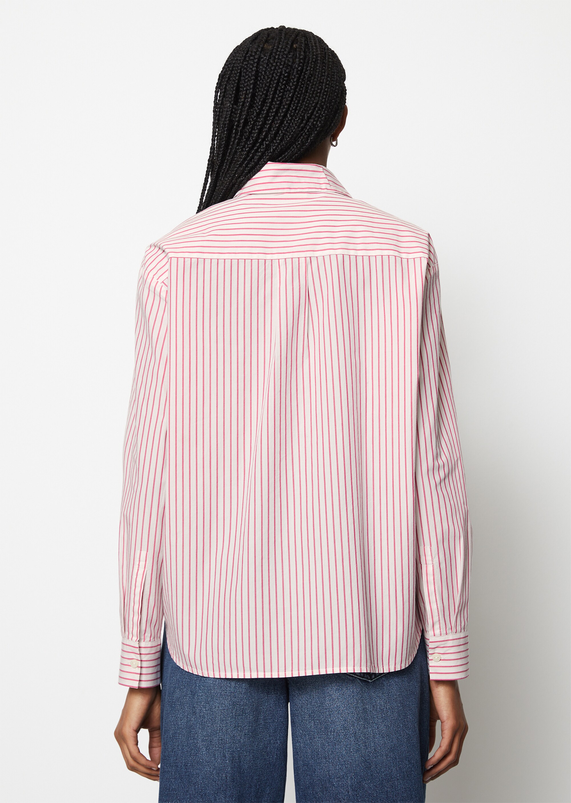 Streifen-Hemd loose aus reinem Organic Cotton