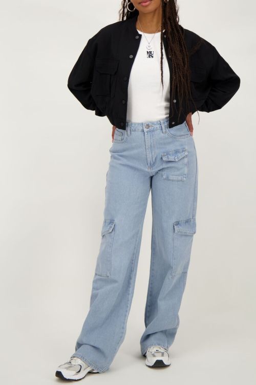 Blauwe denim cargo jeans