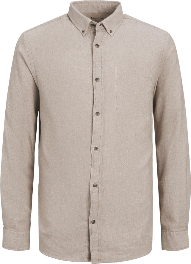 Jack & Jones JJECLASSIC MELANGE SHIRT LS SN Oatmeal
