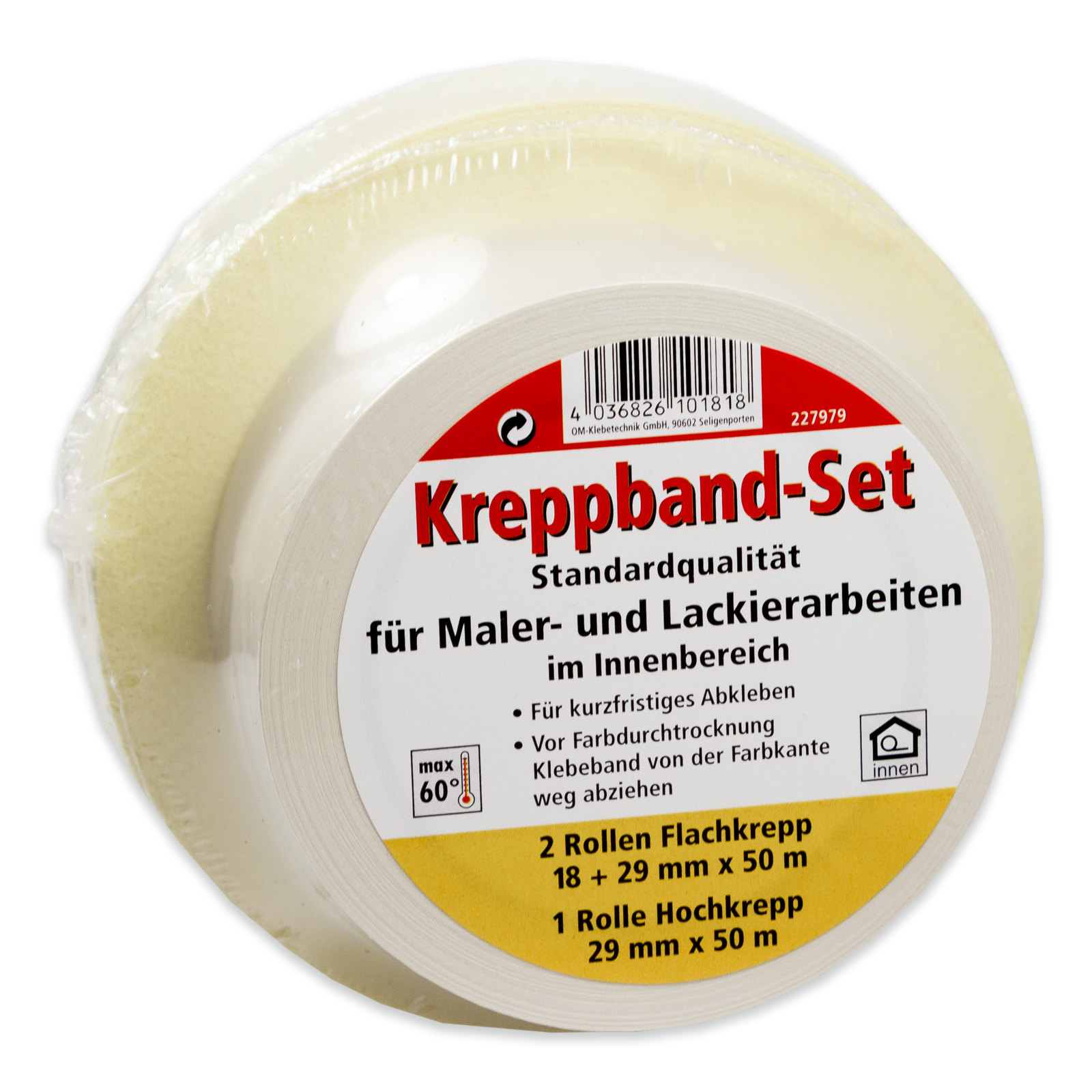 Kreppband - 3er Pack - 3x50 Meter