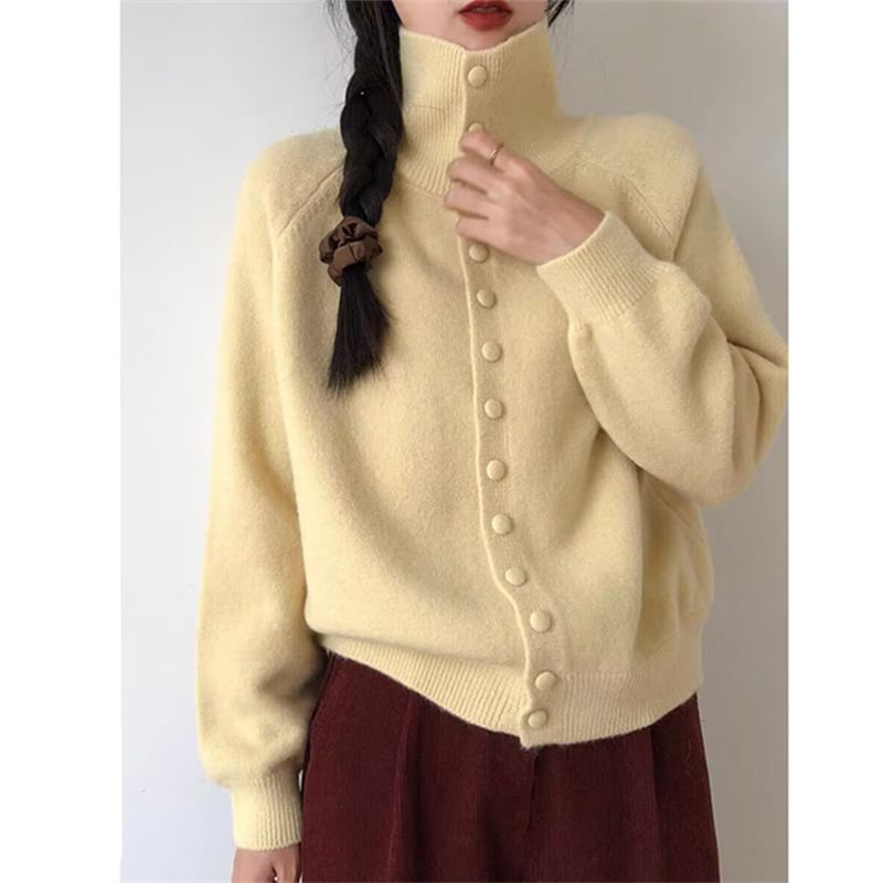 Honey River - Effen Cardigan met opstaande kraag