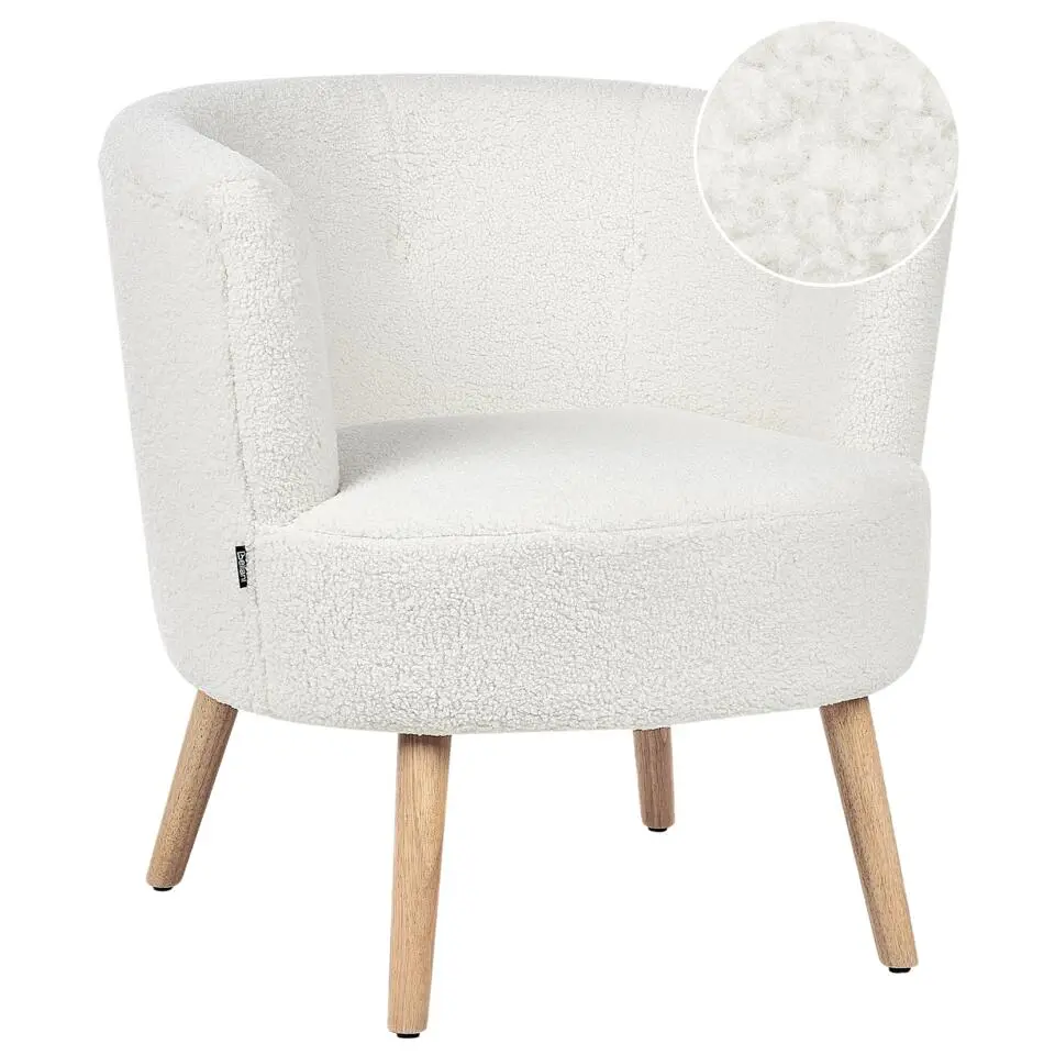 ODENZEN - Fauteuil - Wit - Bouclé