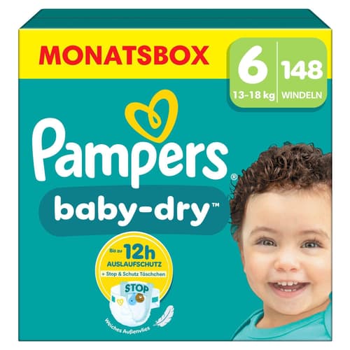 Pampers Baby-Dry Gr. 6, Monatsbox, 13kg-18kg