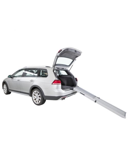 Trixie Tweedelige Telescoop-Loopplank Petwalk - Hondenautoaccessoire - 43x100-180 cm Grijs Tot 120kg