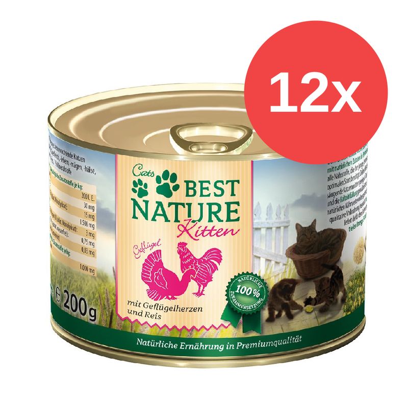 Lot Best Nature Kitten 12 x 200 g pour chaton