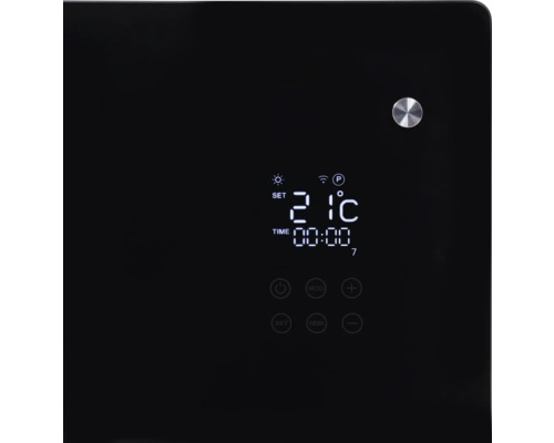 Eurom Alutherm 2000 Verre glasconvectorkachel, 44x92,8x9 cm, 2000 watt, incl. wifi, zwart