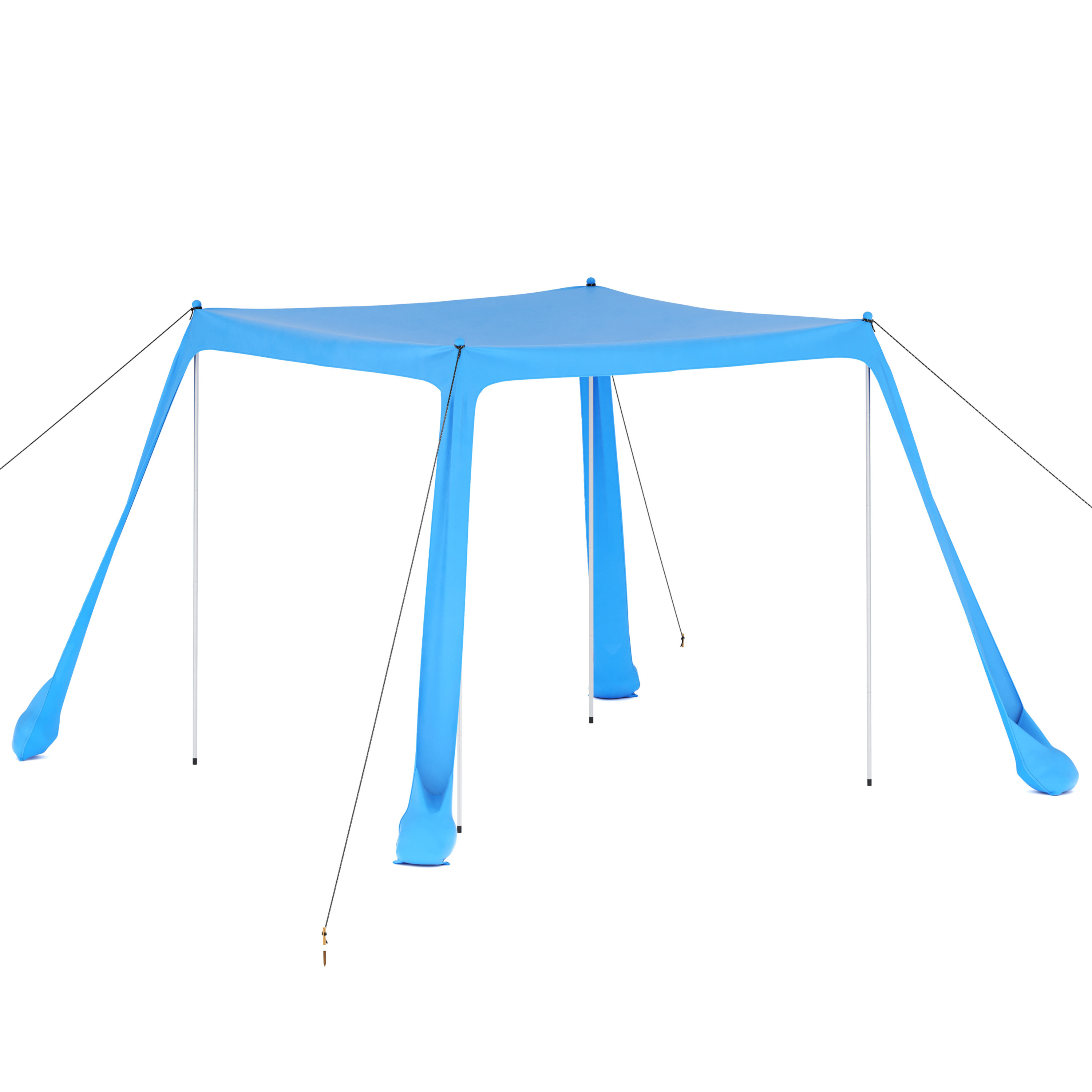 Strandzelt mit 4 Stangen 210 x 210 x 200 cm hellblau
