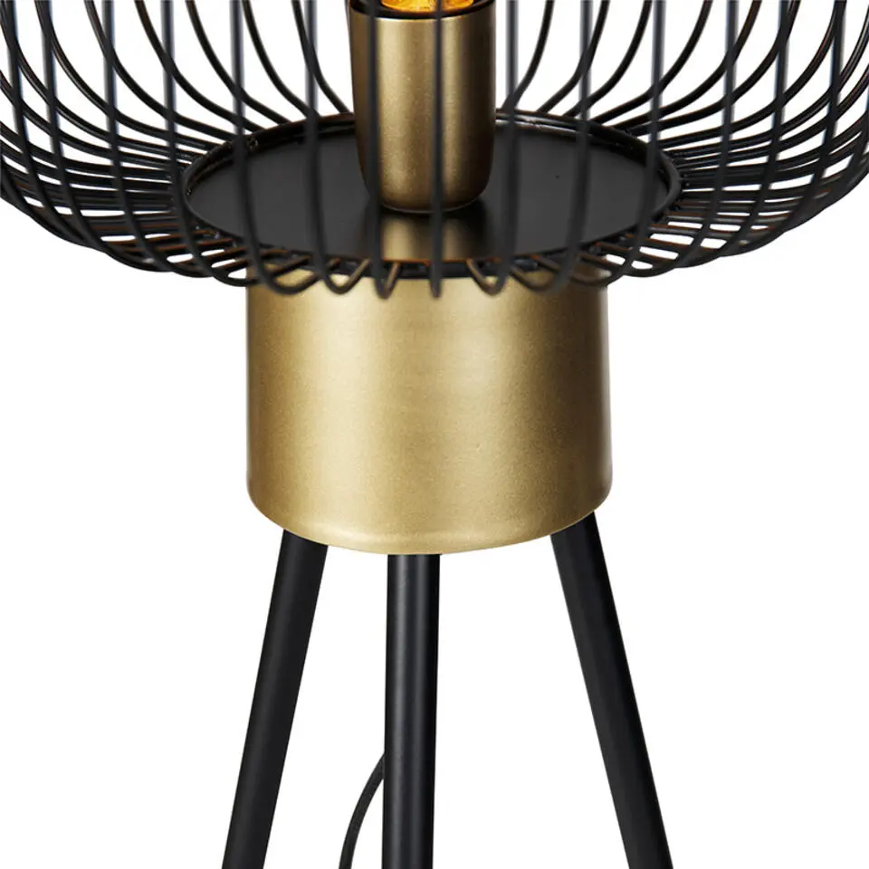 Qazqa vloerlampen mayelle zwart e27
