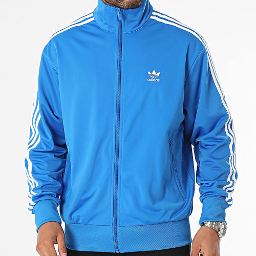 Sweat Zippé A Bandes Bird IJ7059 Bleu Clair