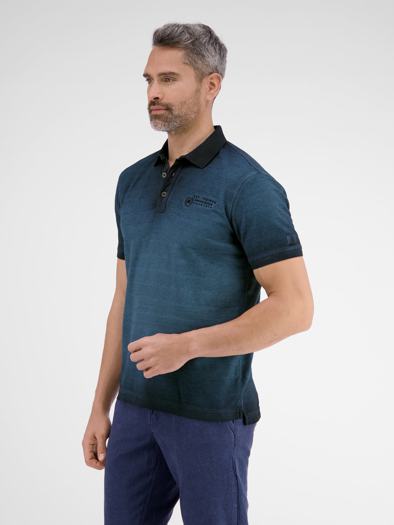 Poloshirt, gestreift in Strukturqualität