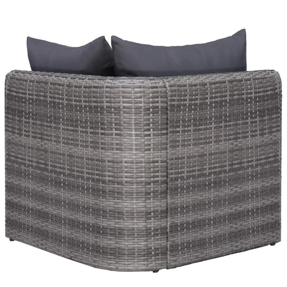 vidaXL - Loungeset - Grijs - Poly rattan