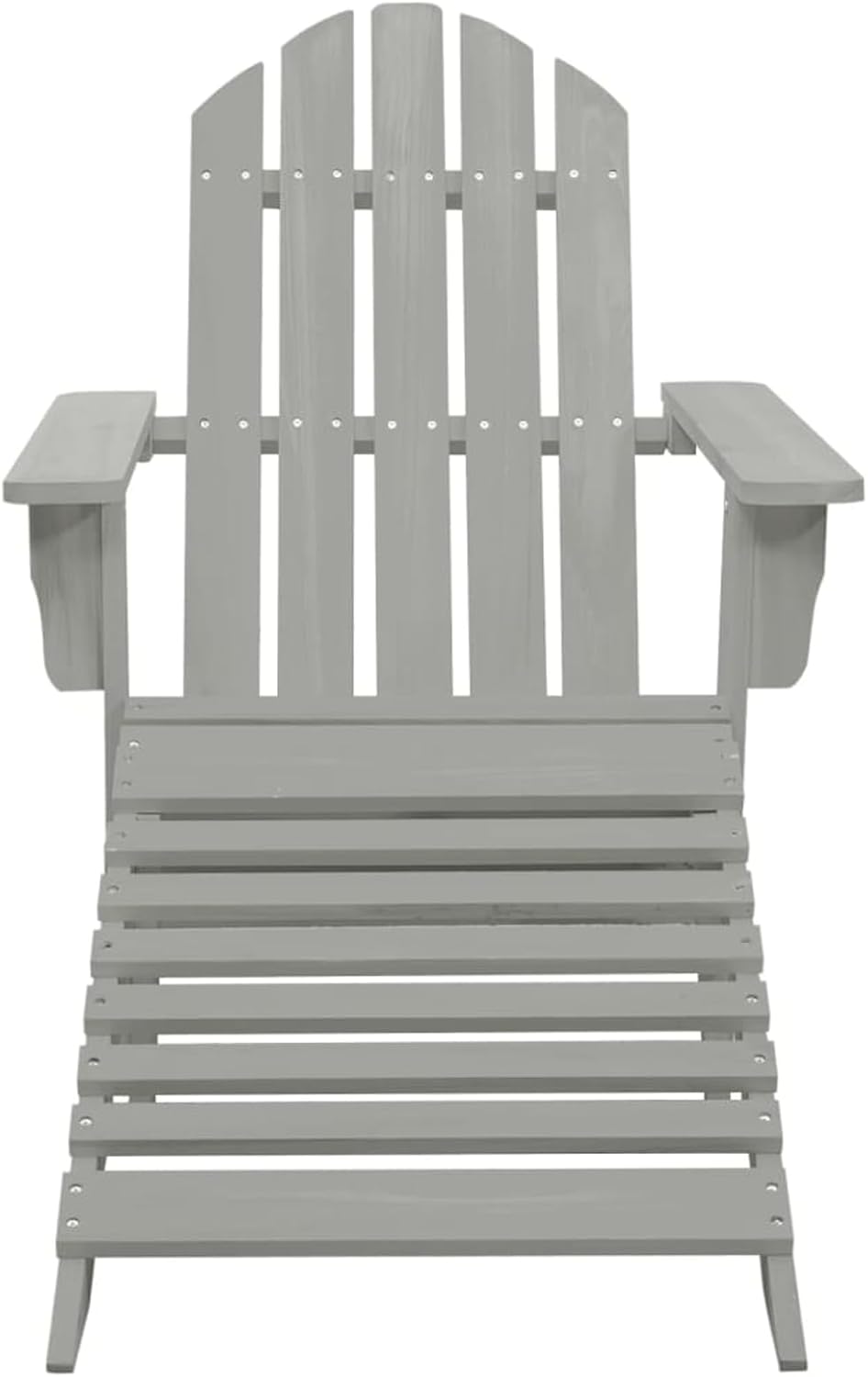 Gecheer Gartensessel mit Fußstütze Holz Grau, Gartenmöbel Stapelstuhl Balkonstühle für Outdoor Garten Café Camping45700