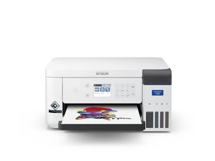 Epson SureColor SC-F100 - Printer - farve - farvesublimering - A4 - 600 x 1200 dpi - kapacitet: 150 ark - Wi-Fi, USB 2.0, LAN
