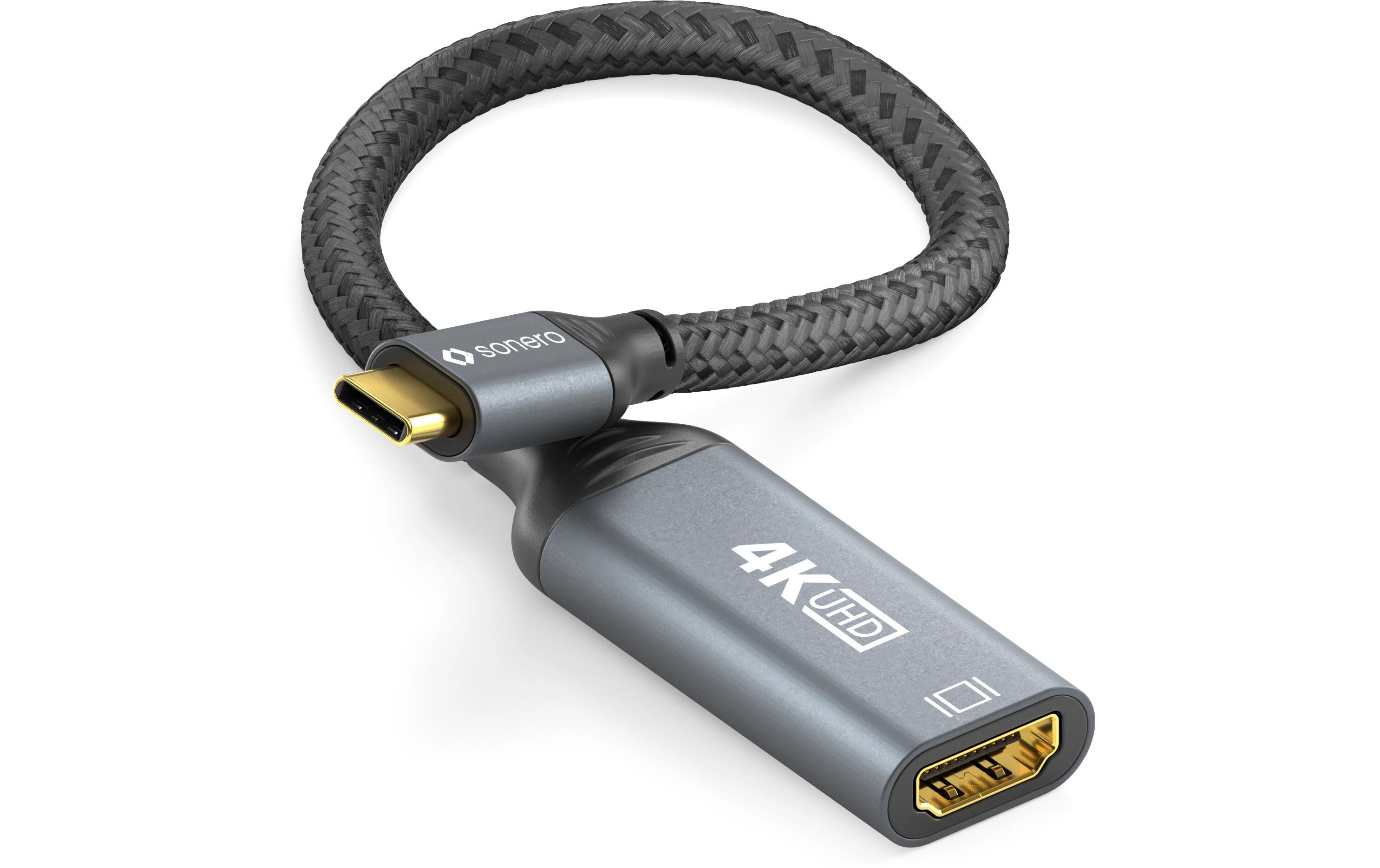 Adapterkabel USB Type-C - HDMIUSB-C auf HDMI Adapter - 4K60, 18 GBps – grau/schwarz - 0.10m