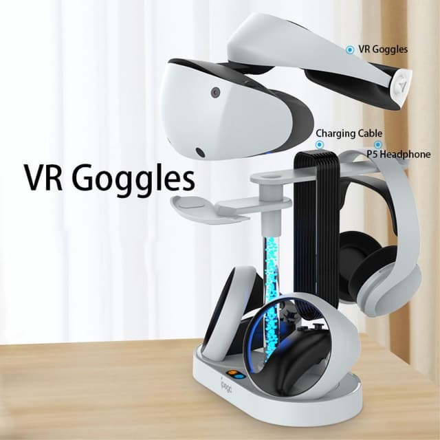 Oplader til PS5 VR Headset Opladningsskærmstativ Dual Controller Station