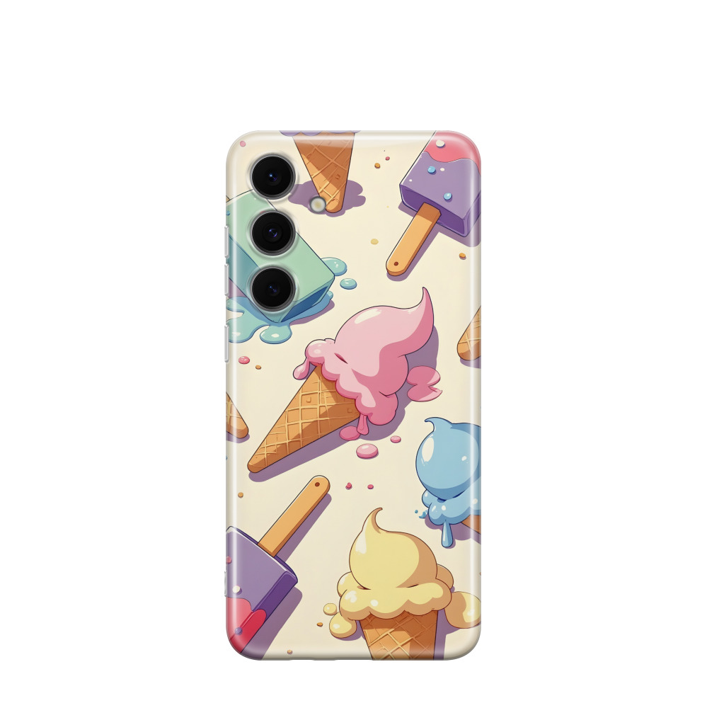 Samsung Galaxy S24 FE Gummi Hülle Eis am Stiel 2 - Blau / Gelb / Rot