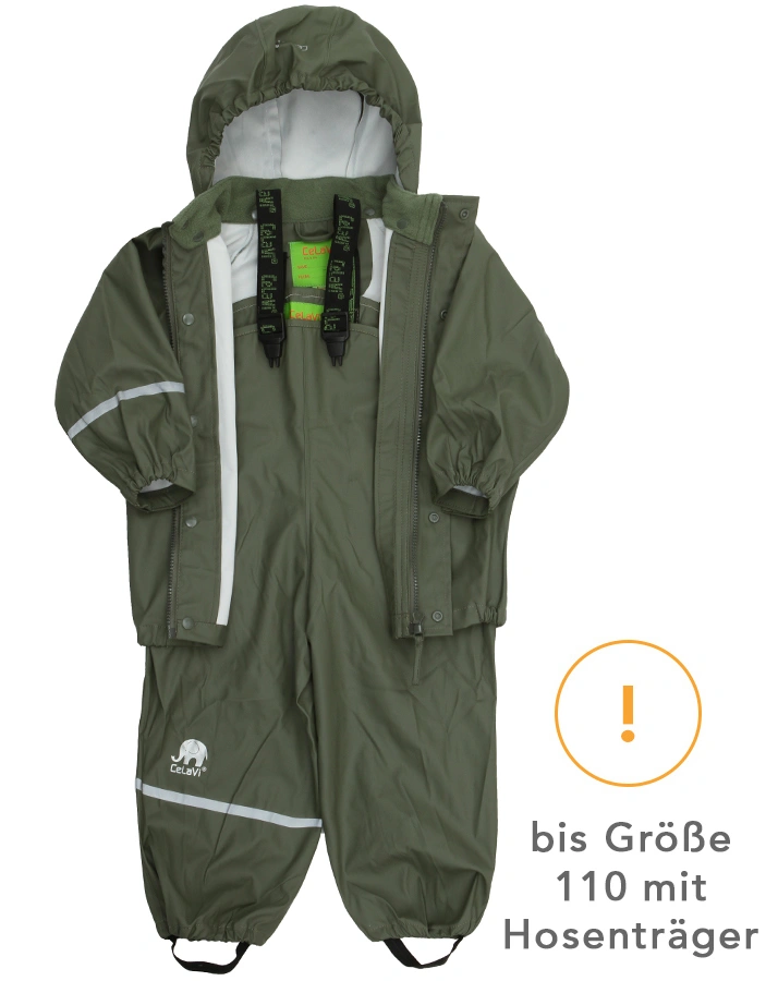 Regenset 2-teilig abnehmbare Kapuze khaki