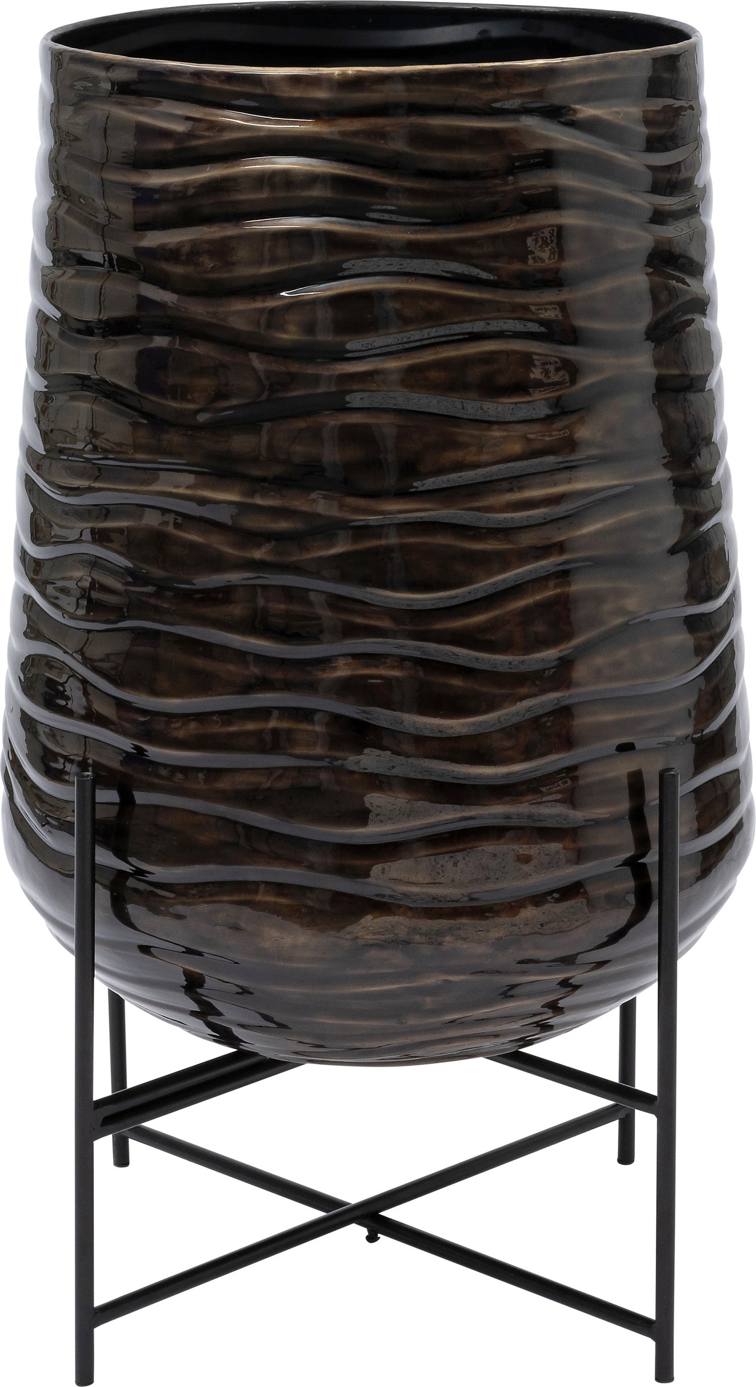 Intratuin bloempot op poten Elvis zwart D 54 H 83 cm