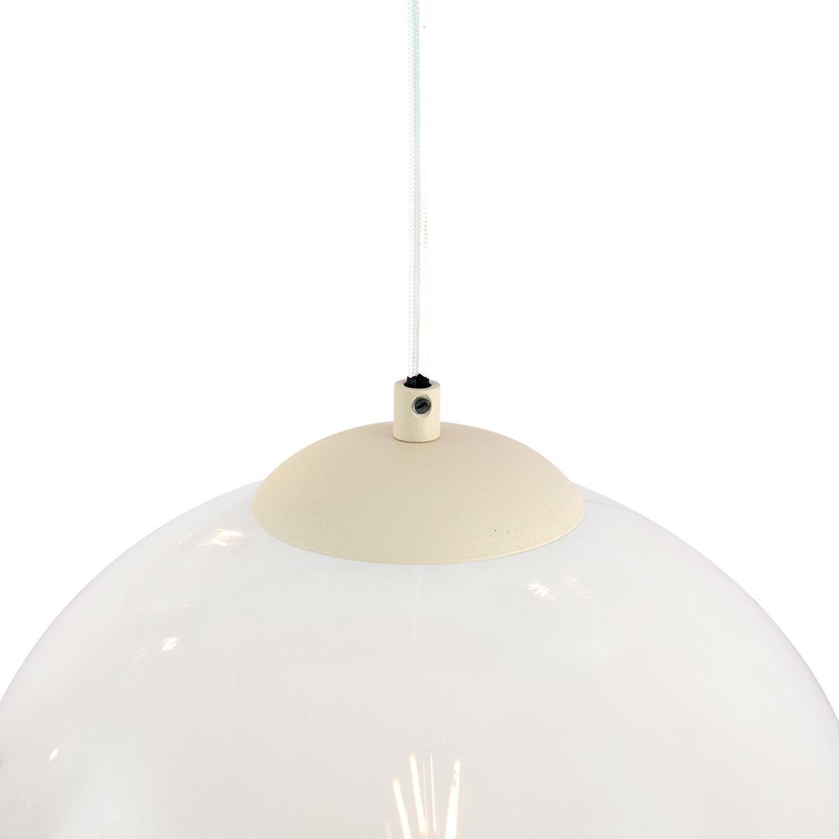 Art Deco hanglamp beige met wit glas 7-lichts - Sandra